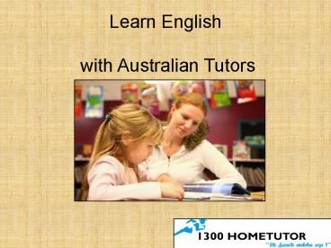 Learn English With Australian Tutors