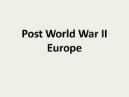 Post World War II Europe