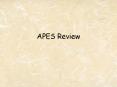 APES Review PowerPoint PPT Presentation