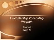 A Scholarship Vocabulary Program