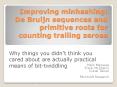 Improving minhashing: De Bruijn sequences and primitive roots for counting trailing zeroes PowerPoint PPT Presentation