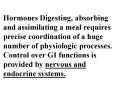 Hormones Digesting, absorbing and assimilating a meal requires precise coordination of a huge number of physiologic processes. PowerPoint PPT Presentation