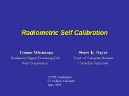 Radiometric Self Calibration