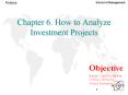 Chapter 6. How to Analyze Investment Projects PowerPoint PPT Presentation