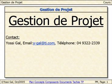 Gestion de Projet