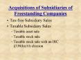 Acquisitions of Subsidiaries of Freestanding Companies PowerPoint PPT Presentation