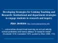 Developing Strategies for Linking Teaching and Research: Institutional and department strategies to engage students in research and inquiry PowerPoint PPT Presentation