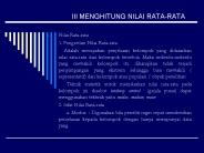 III MENGHITUNG NILAI RATA-RATA