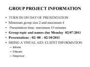 GROUP PROJECT INFORMATION