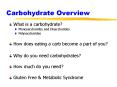 Carbohydrate Overview PowerPoint PPT Presentation