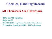 Chemical Handling/Hazards