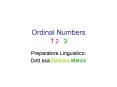 Ordinal Numbers 1 2  3 PowerPoint PPT Presentation