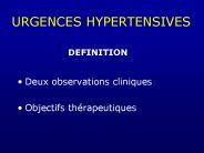URGENCES HYPERTENSIVES