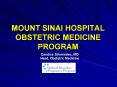 MOUNT SINAI HOSPITAL OBSTETRIC MEDICINE PROGRAM PowerPoint PPT Presentation