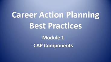 Career Action Planning Best Practices