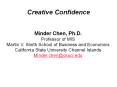 Creative Confidence PowerPoint PPT Presentation
