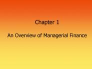Chapter 1 An Overview of Managerial Finance