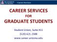 CAREER SERVICES FOR GRADUATE STUDENTS PowerPoint PPT Presentation