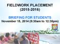 FIELDWORK PLACEMENT (2015-2016) PowerPoint PPT Presentation