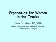 Ergonomics for Women in the Trades PowerPoint PPT Presentation