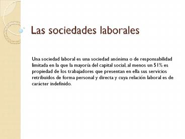 Las sociedades laborales