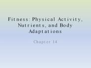 Fitness: Physical Activity, Nutrients, and Body Adaptations