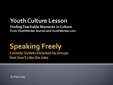 Speaking Freely Comedy Outlets Attacked by Groups that Don