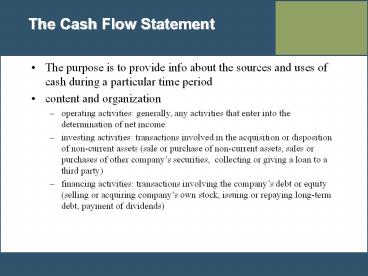The Cash Flow Statement