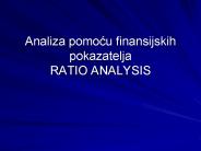 Analiza pomocu finansijskih pokazatelja RATIO ANALYSIS