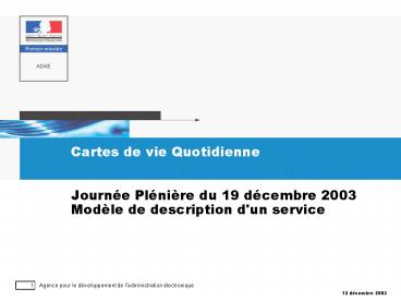 Cartes de vie Quotidienne  Journ