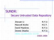 SUNDR: Secure Untrusted Data Repository
