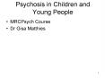 Psychosis in Children and Young People PowerPoint PPT Presentation