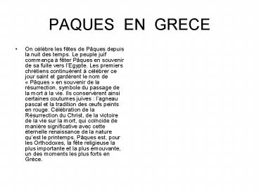 PAQUES EN GRECE