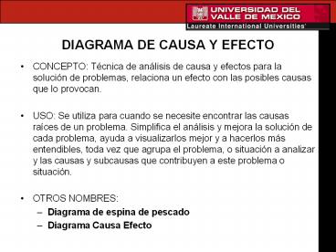 DIAGRAMA DE CAUSA Y EFECTO