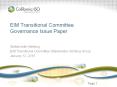 EIM Transitional Committee Governance Issue Paper PowerPoint PPT Presentation