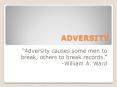 ADVERSITY PowerPoint PPT Presentation