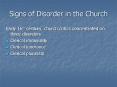 Signs of Disorder in the Church PowerPoint PPT Presentation