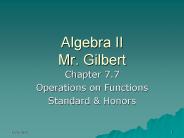 Algebra II Mr. Gilbert