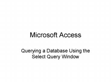 Microsoft Access
