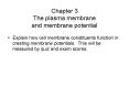 Chapter 3 The plasma membrane and membrane potential PowerPoint PPT Presentation