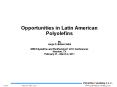 Opportunities in Latin American Polyolefins PowerPoint PPT Presentation