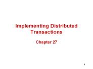 Implementing Distributed Transactions