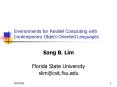 Environments for Parallel Computing with Contemporary Object-Oriented Languages PowerPoint PPT Presentation