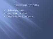 Announcements