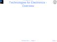 Chapter 2: Technologies for Electronics - Overview PowerPoint PPT Presentation