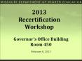 2013 Recertification Workshop PowerPoint PPT Presentation