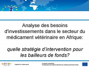 Analyse des besoins d'investissements dans le secteur du m