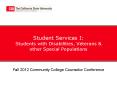 Student Services I: Students with Disabilities, Veterans PowerPoint PPT Presentation