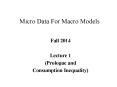 Micro Data For Macro Models PowerPoint PPT Presentation