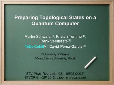 Preparing Topological States on a Quantum Computer